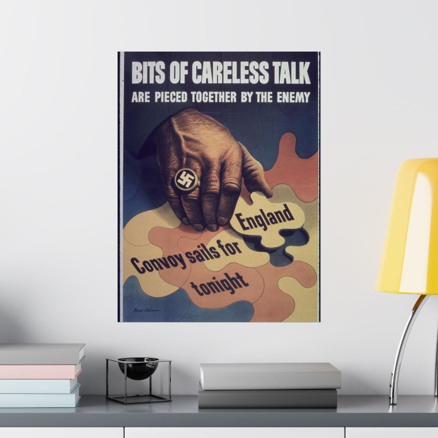 "Bits of careless talk are pieced together by the enemy" - NARA - 513972 High Quality Matte Wall Art Poster for Home, Office, Classroom