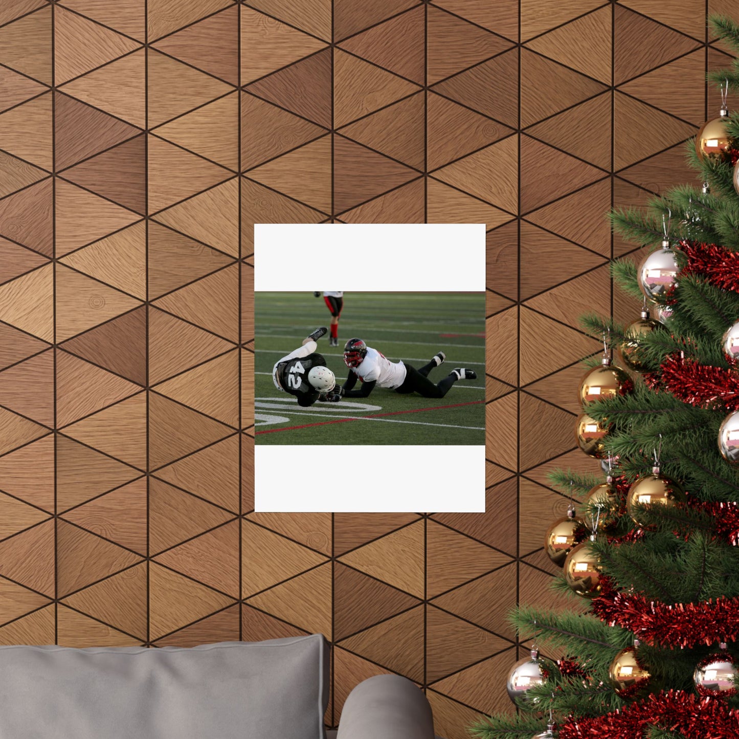 Fred Spencer, Falcons defensive lineman, trips up a High Quality Matte Wall Art Poster for Home, Office, Classroom
