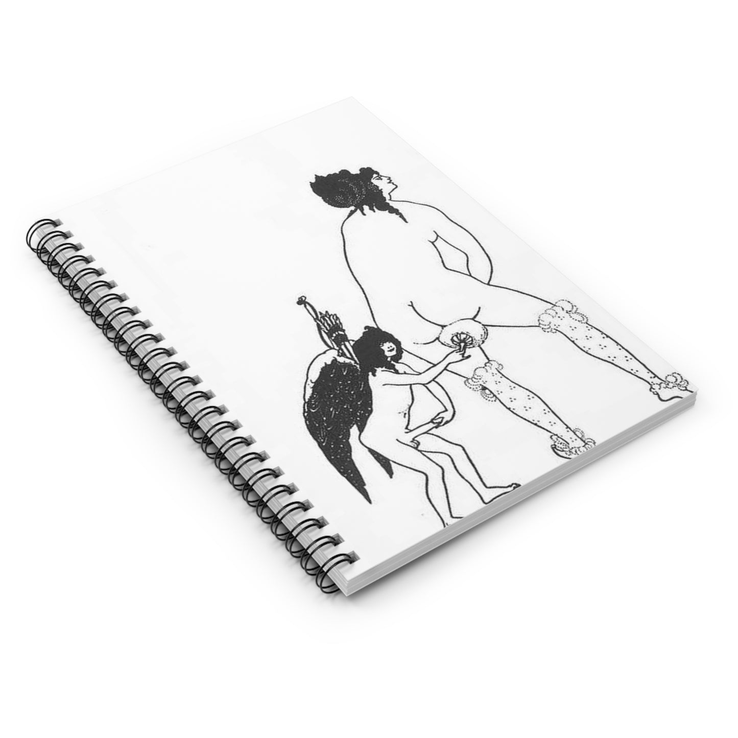 Beardsley Lampito - A drawing of a man and a woman holding hands Spiral Bound Ruled Notebook with Printed Cover