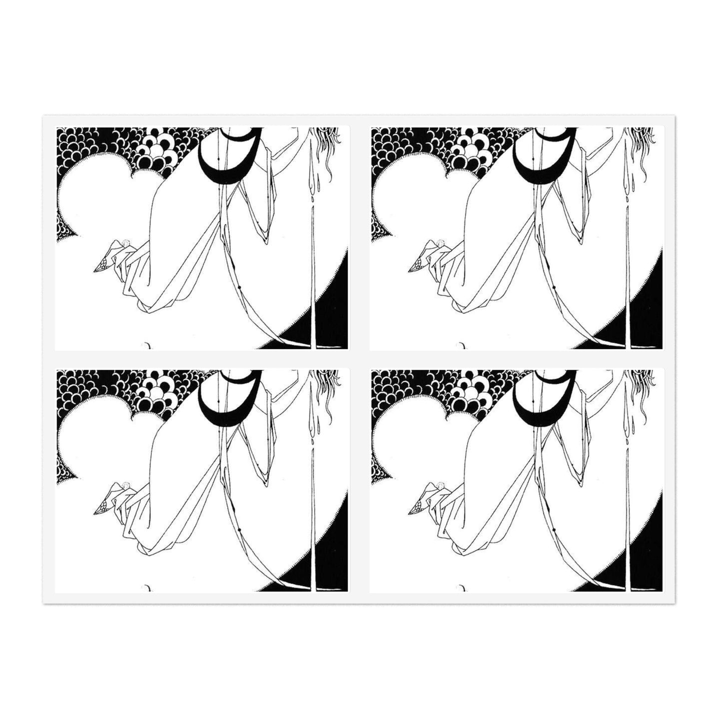 Aubrey Beardsley - The Climax - Drawing. Public domain image. Laminated UV Protective Vinyl Stickers