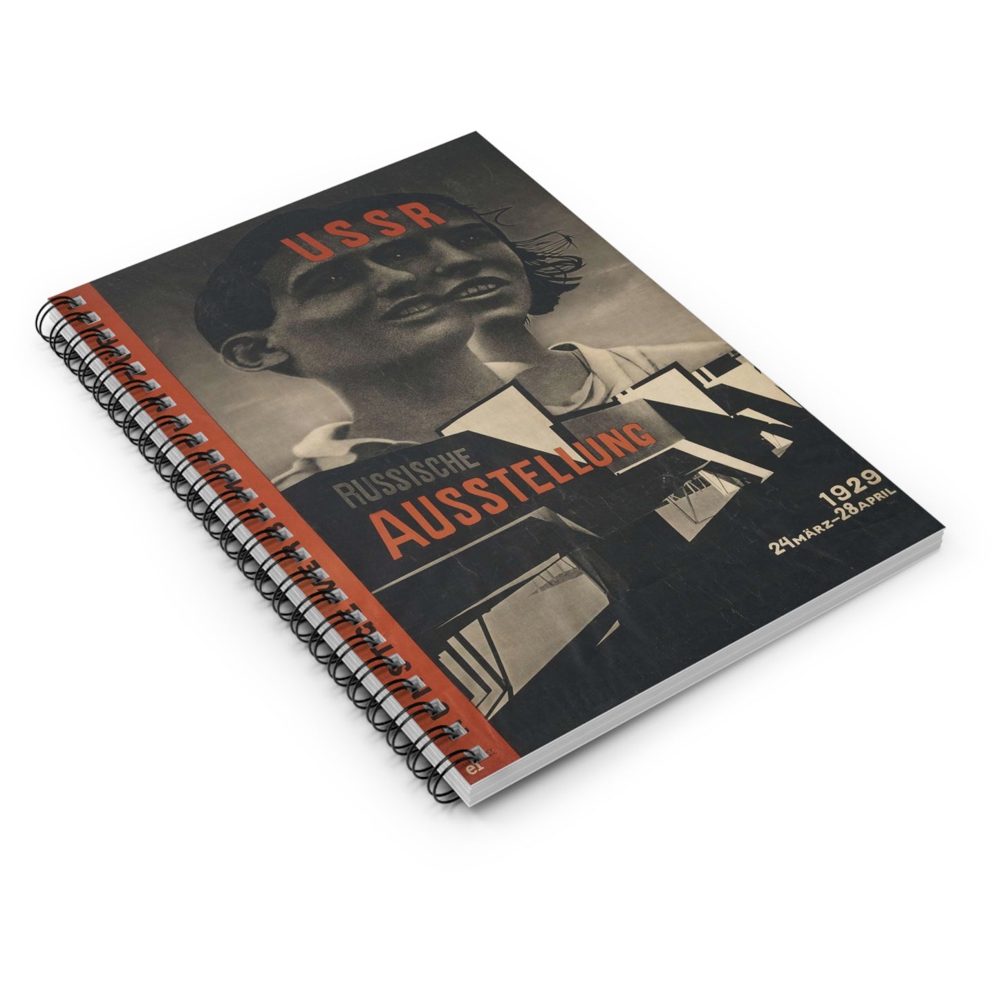 Artwork by El Lissitzky c1930 - Art Deco public domain image Spiral Bound Ruled Notebook with Printed Cover