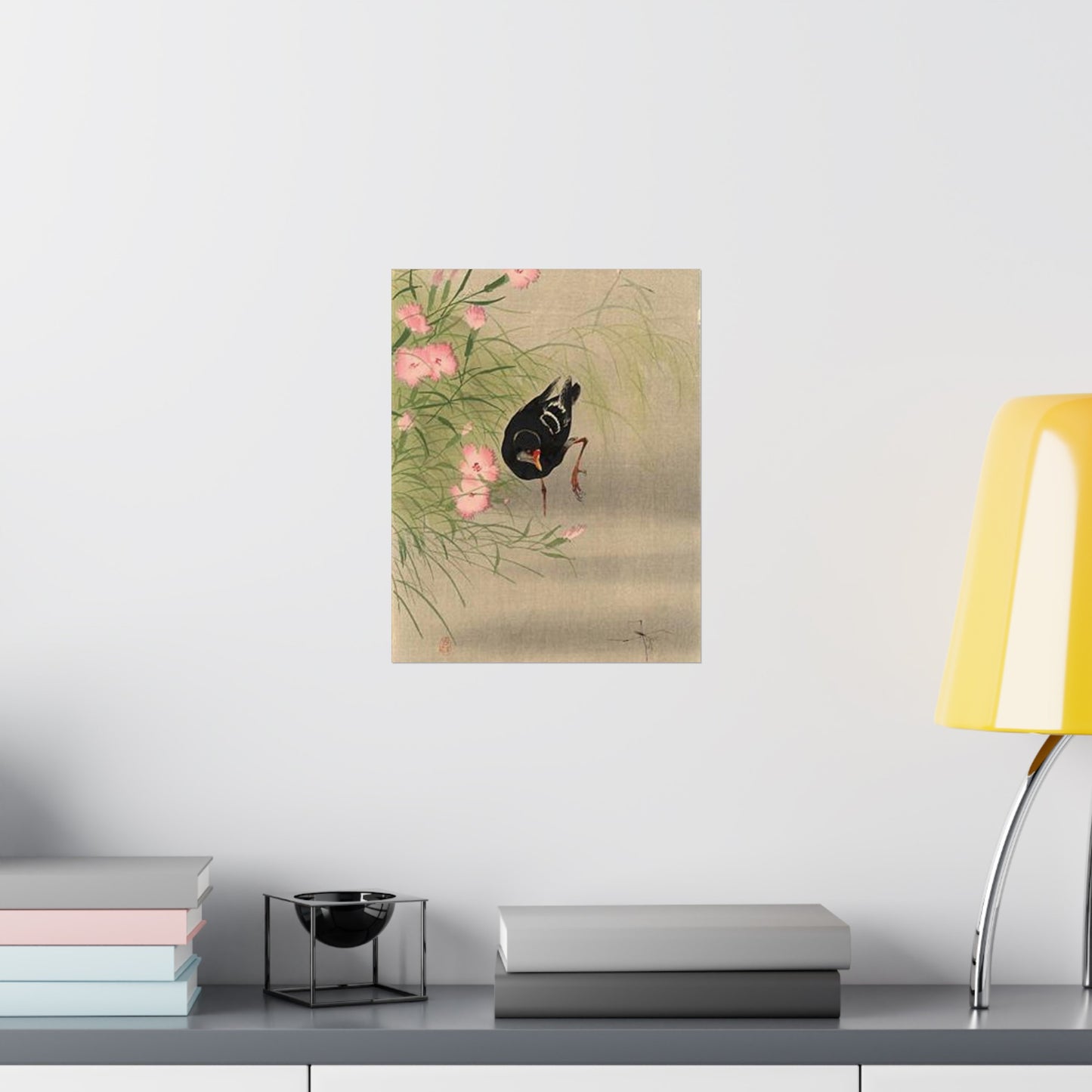 Koson - gallinule-bird-and-water-strider, Ohara Koson High Quality Matte Wall Art Poster for Home, Office, Classroom