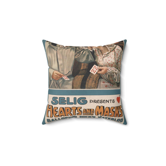 Selig presents hearts and masks Galloping Dick's waterloo, a sensational society drama taken from the famous novel by Harold MacGrath. Decorative Accent Square Pillow