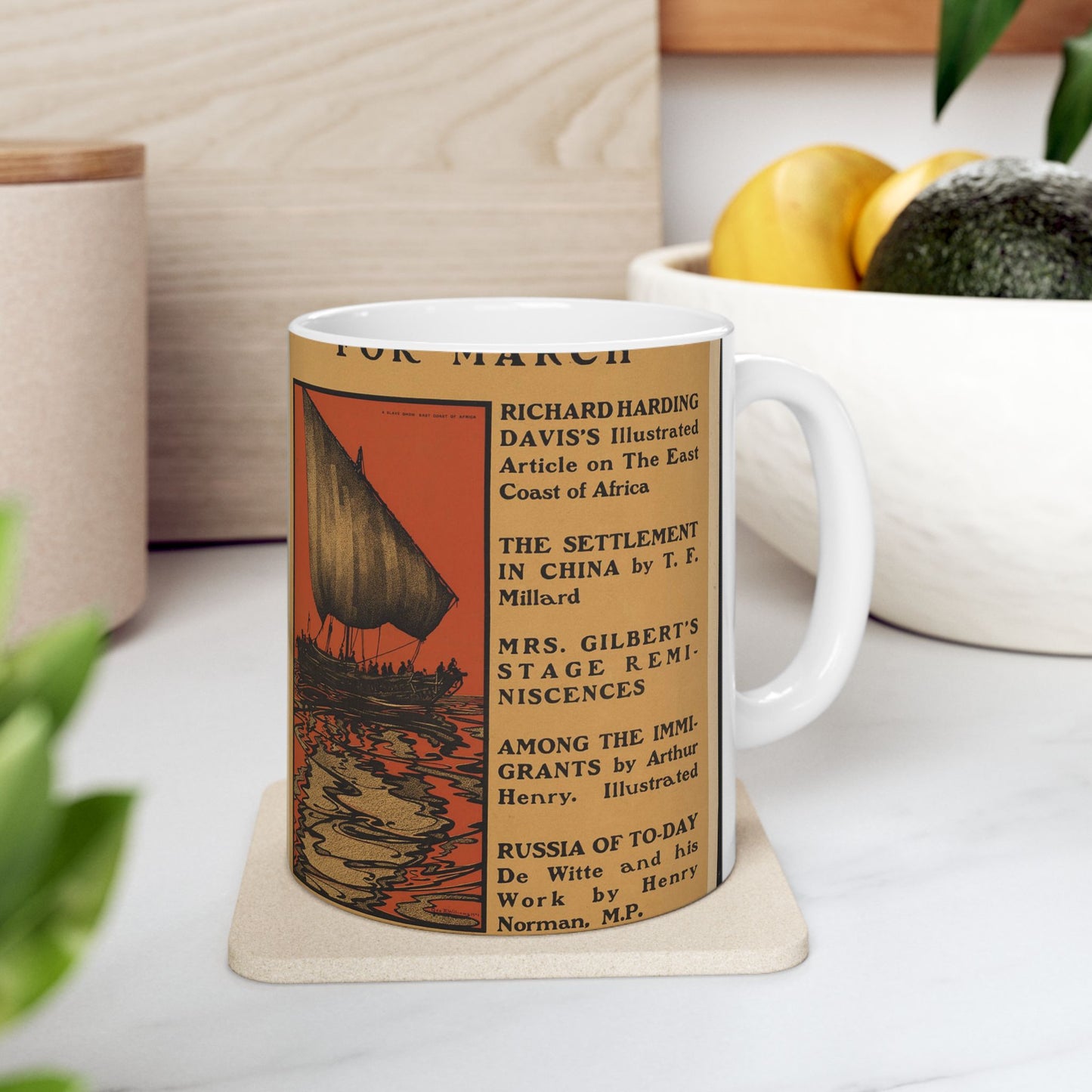 Poster - Scribner's for March - Public domain lithograph Beautiful Novelty Ceramic Coffee Mug 11oz