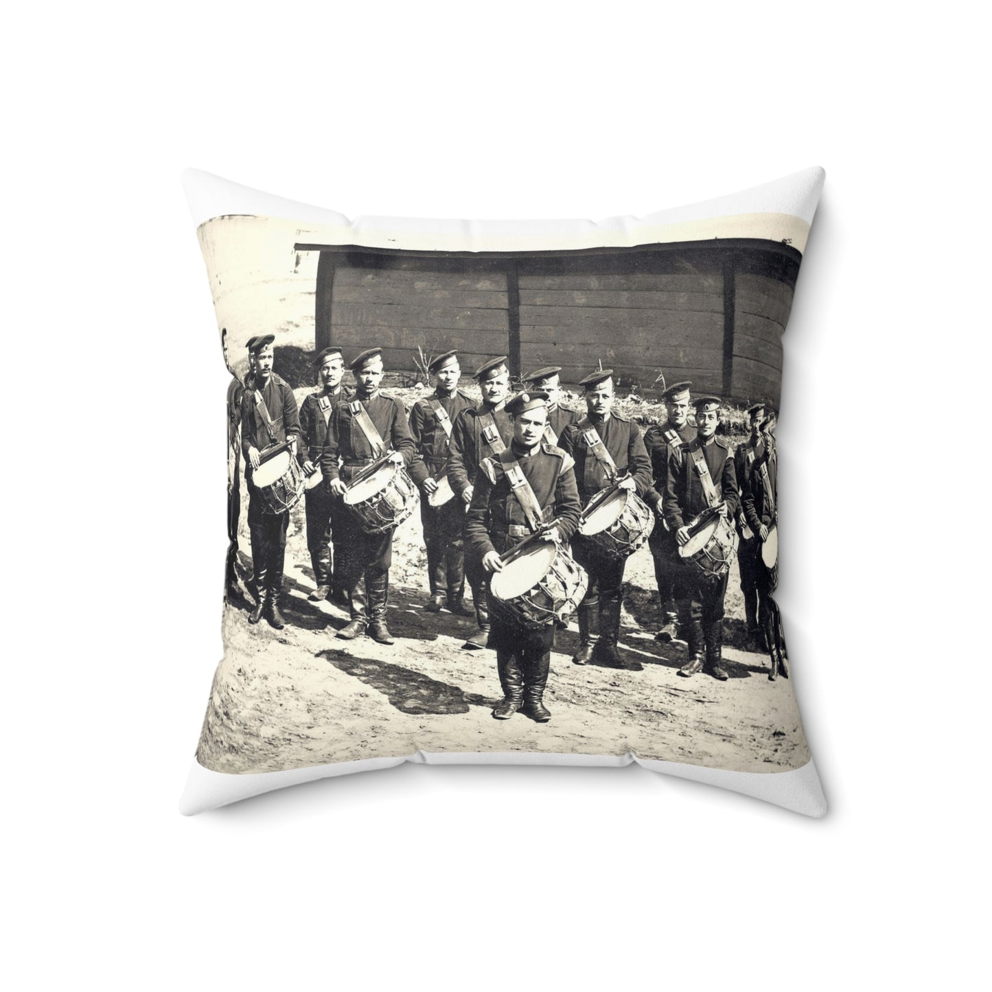 Vladimir, Vokzalnaya Street. A platoon of drummers 10 of the Little Russian Grenadier Regiment. Decorative Accent Square Pillow