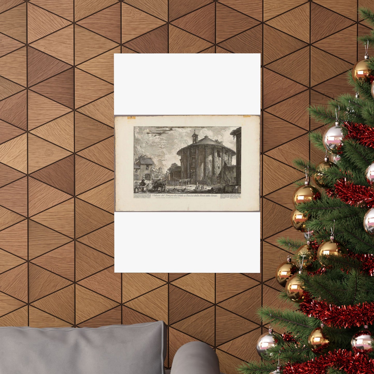 View of the Temple of Cybele in the Piazza of the Bocca della Verità, from Views of Rome High Quality Matte Wall Art Poster for Home, Office, Classroom