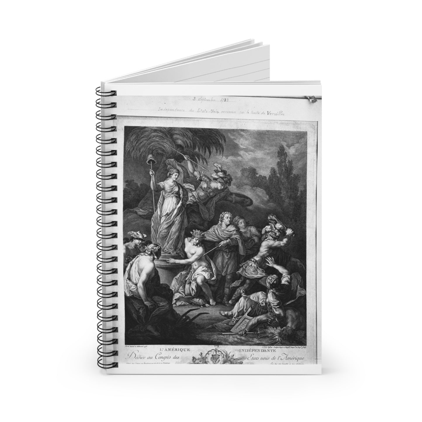 [French Girls in Blue Jeans] - American Embassy, Paris, France, Marshall Plan photogrpaphs Spiral Bound Ruled Notebook with Printed Cover