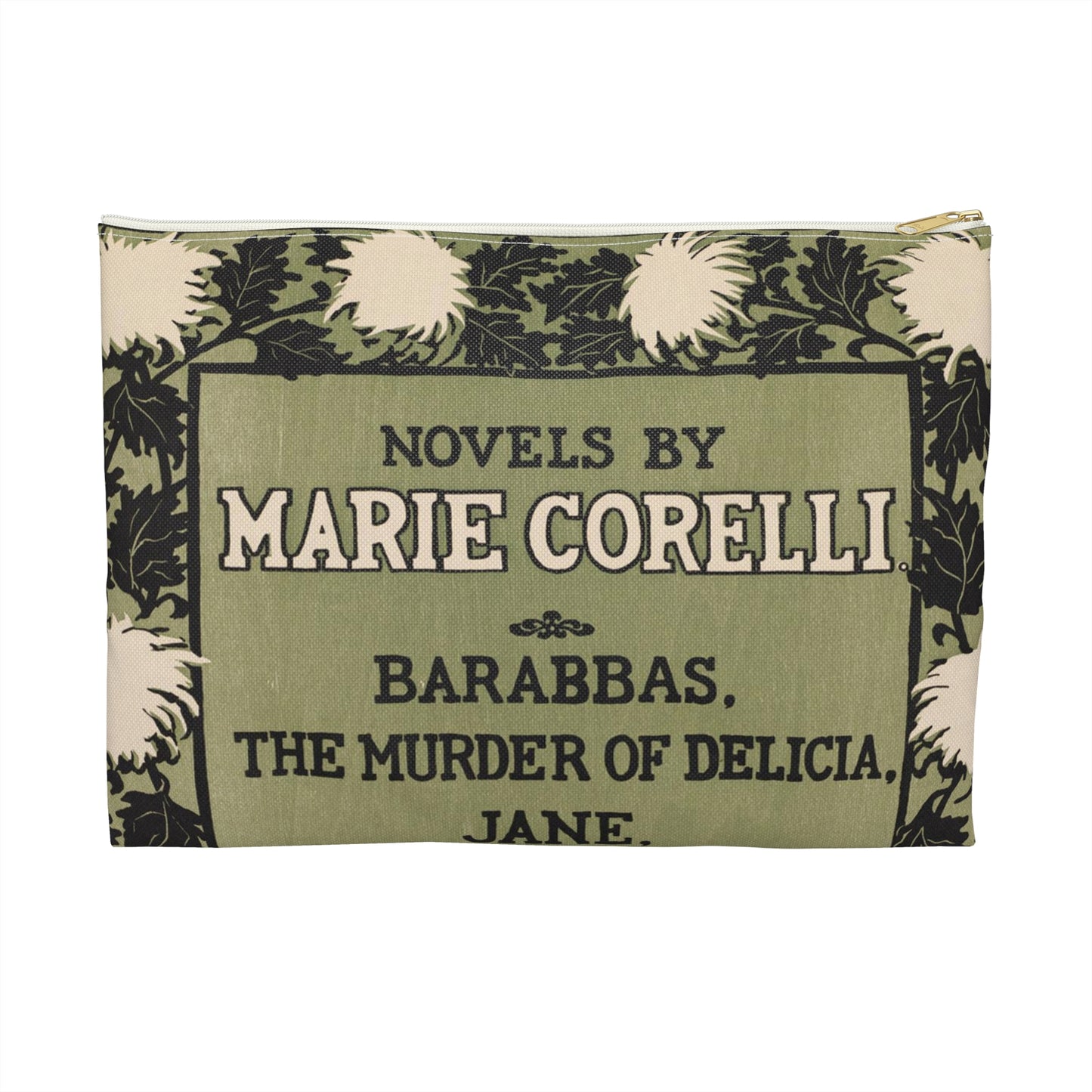 Novels by Marie Corelli, Art Nouveau poster Large Organizer Pouch with Black Zipper