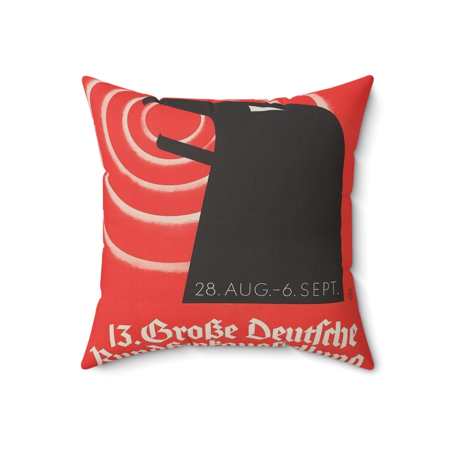 13 Grosse deutsche Rundfunkausstellung und Volkssender, Berlin 1936 / Riemer. Decorative Accent Square Pillow