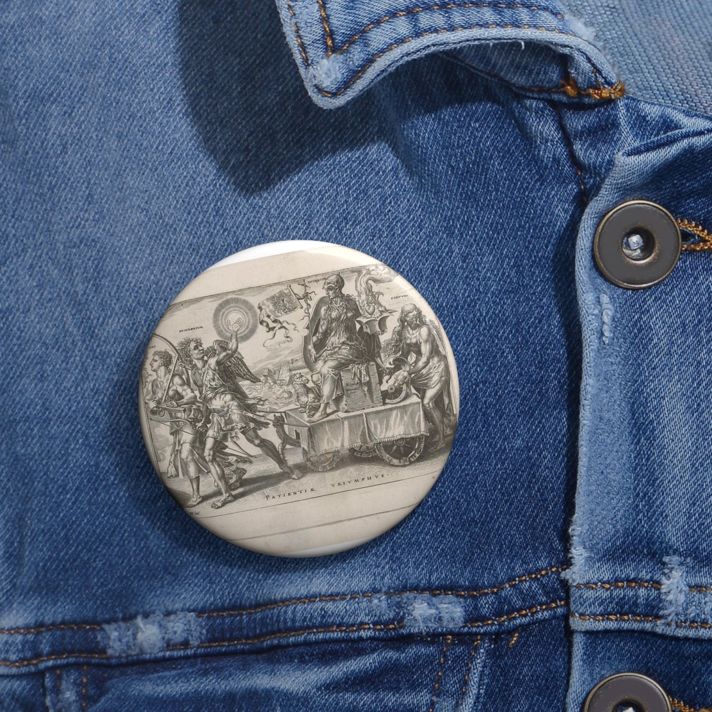 Dirck Volckertsz Coornhert - Triomf van de lijdzaamheid (Patientia) Pin Buttons with Crisp Design