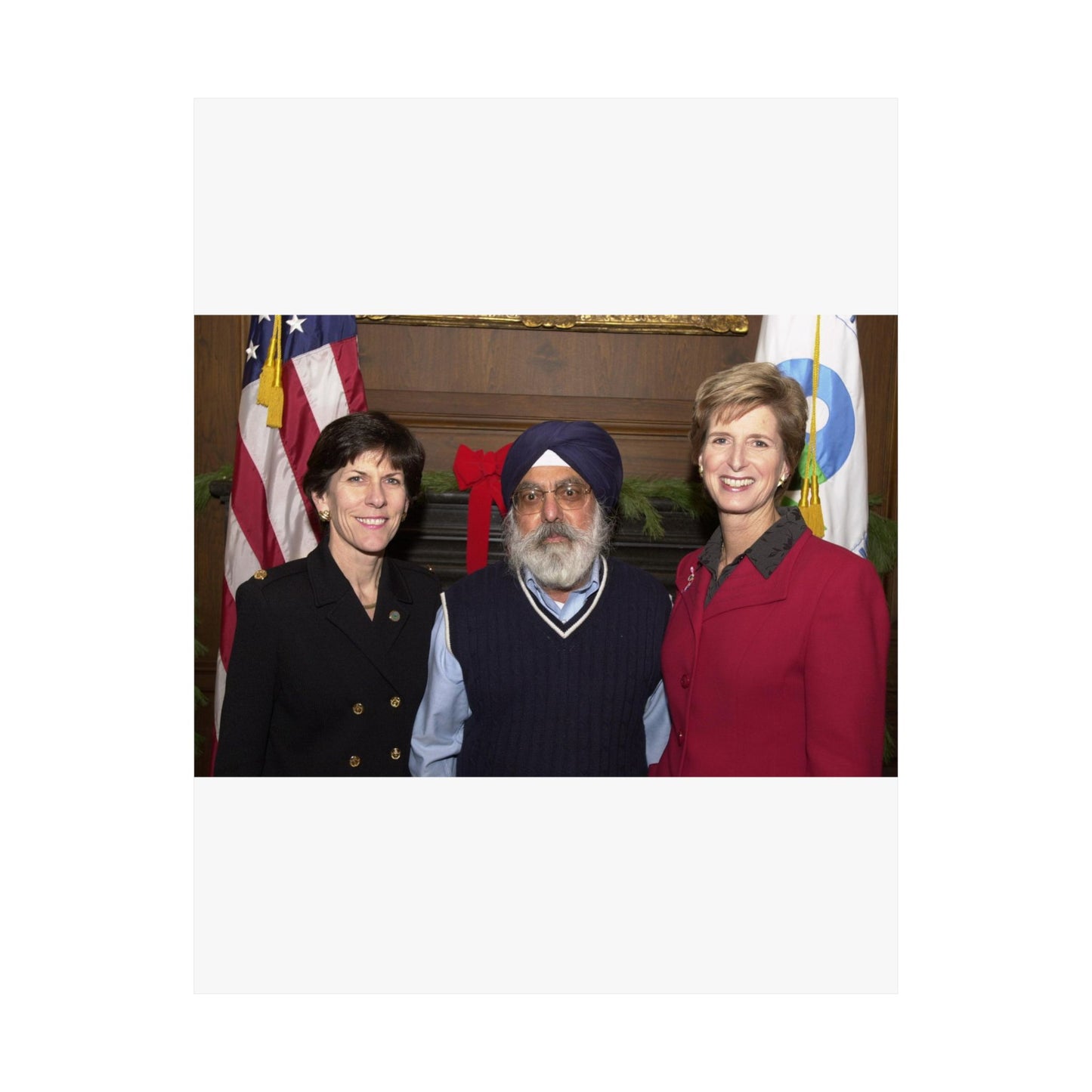 Administrator Christine Todd Whitman /Deputy Administrator Linda Fisher meet staff [412-APD-A109-DSC_0019.JPG] High Quality Matte Wall Art Poster for Home, Office, Classroom