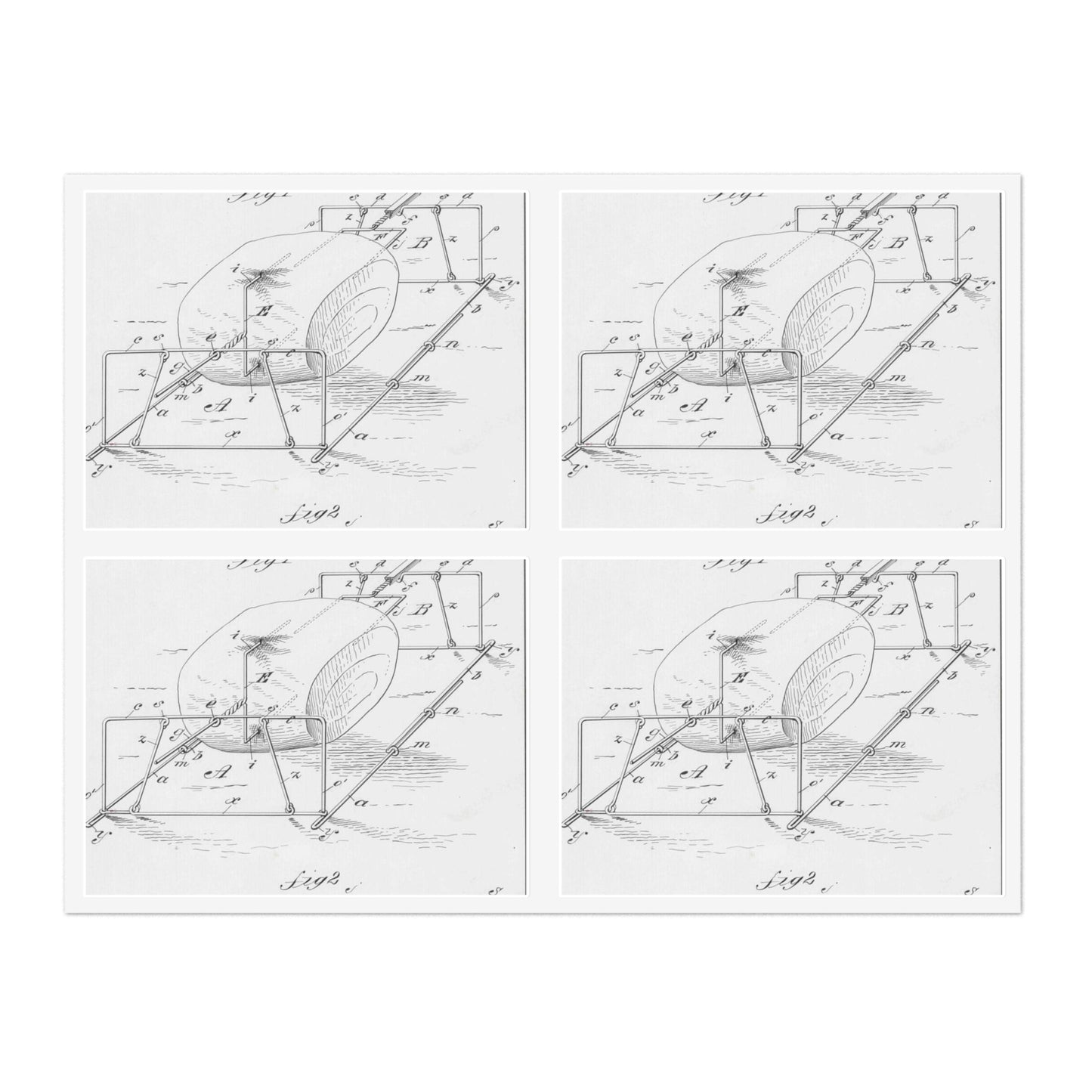Patent drawing - for M. E. Knight's Spit Public domain  image Laminated UV Protective Vinyl Stickers