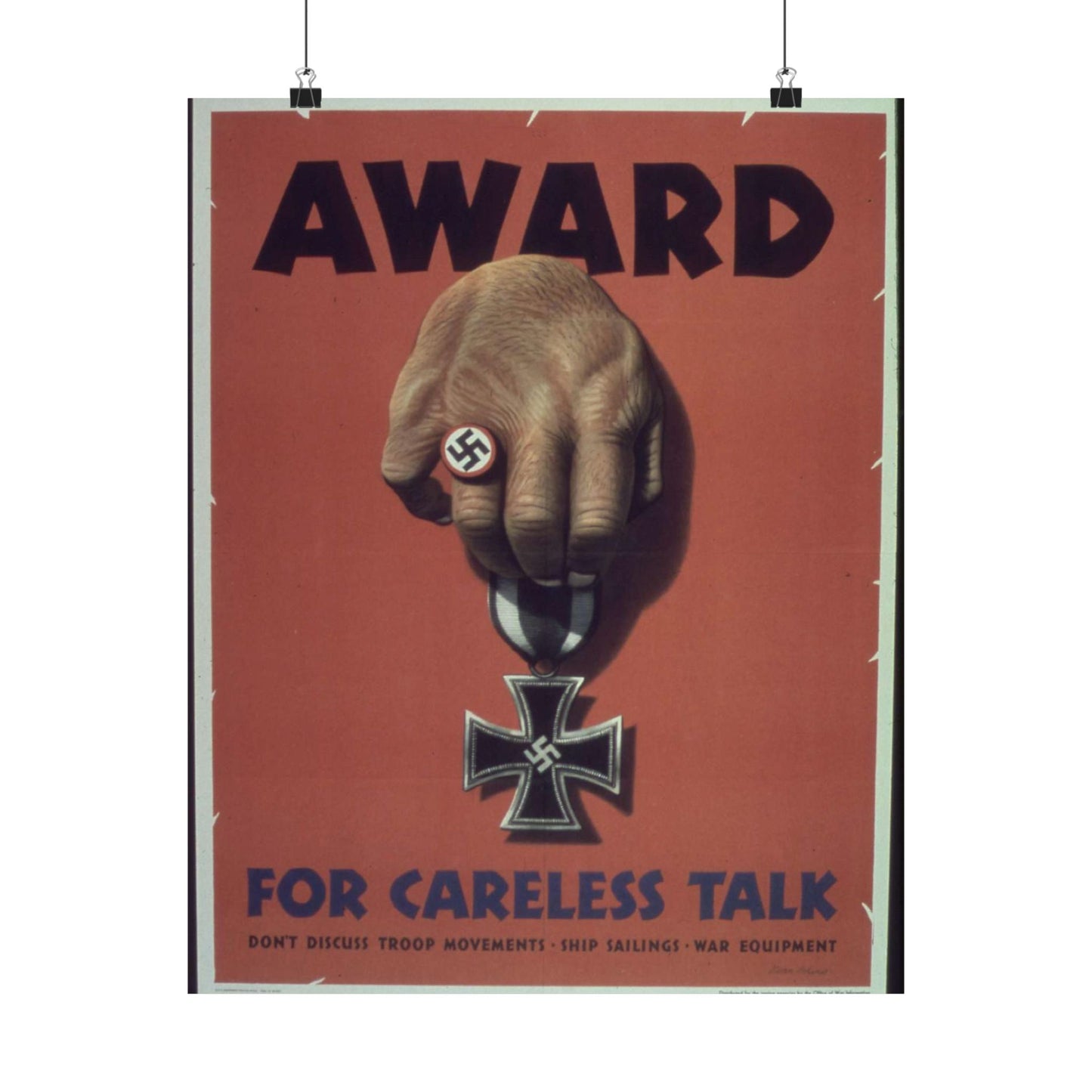 "Award for careless talk" - NARA - 513602 High Quality Matte Wall Art Poster for Home, Office, Classroom