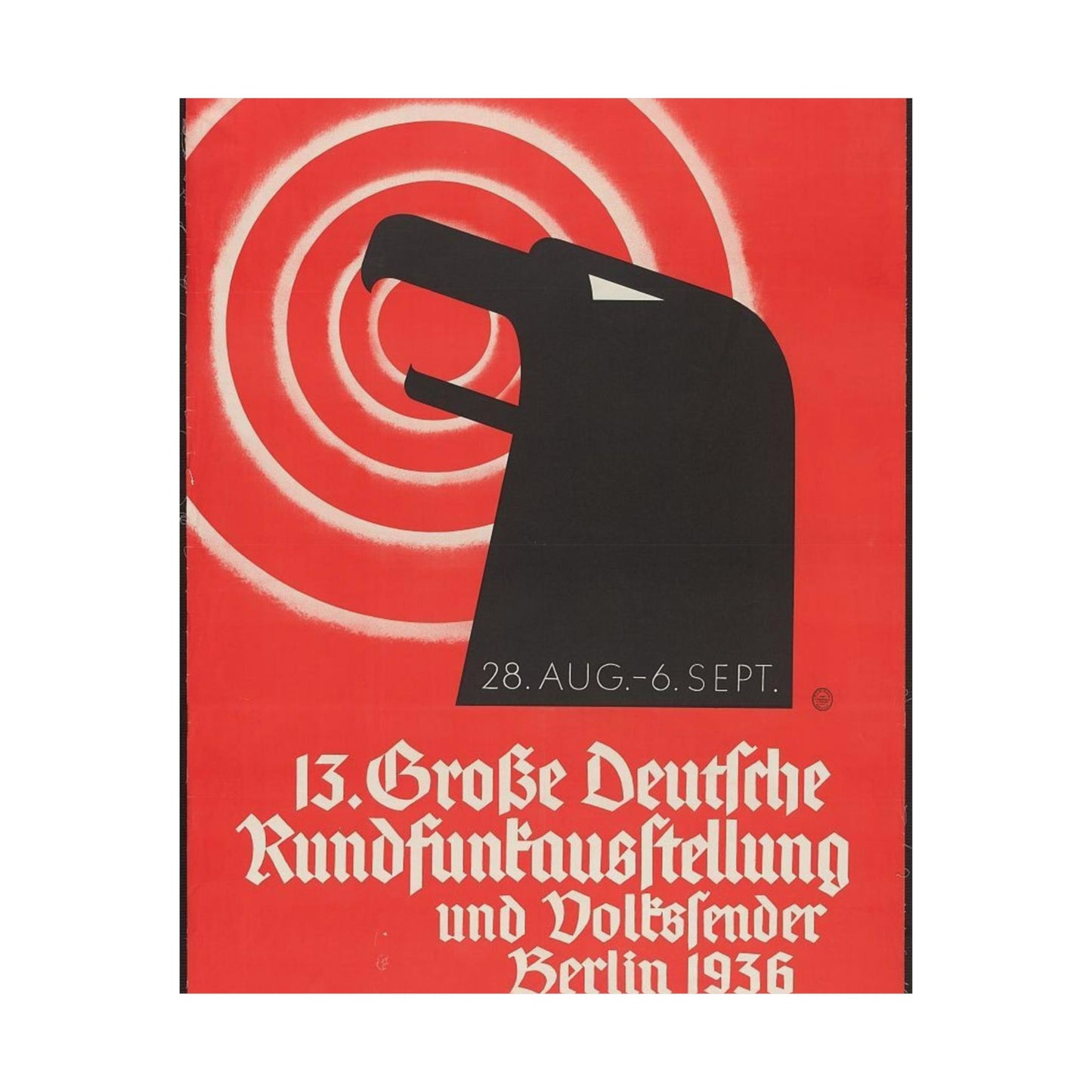 13 Grosse deutsche Rundfunkausstellung und Volkssender, Berlin 1936 / Riemer. High Quality Matte Wall Art Poster for Home, Office, Classroom