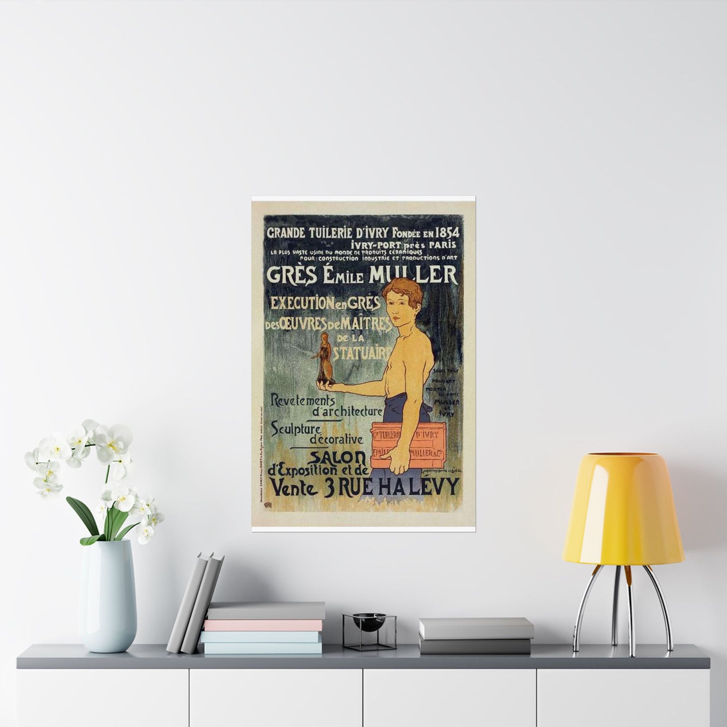 Affiche pour la "Grande Tuilerie d'Ivry" (Usine Émile Muller). High Quality Matte Wall Art Poster for Home, Office, Classroom
