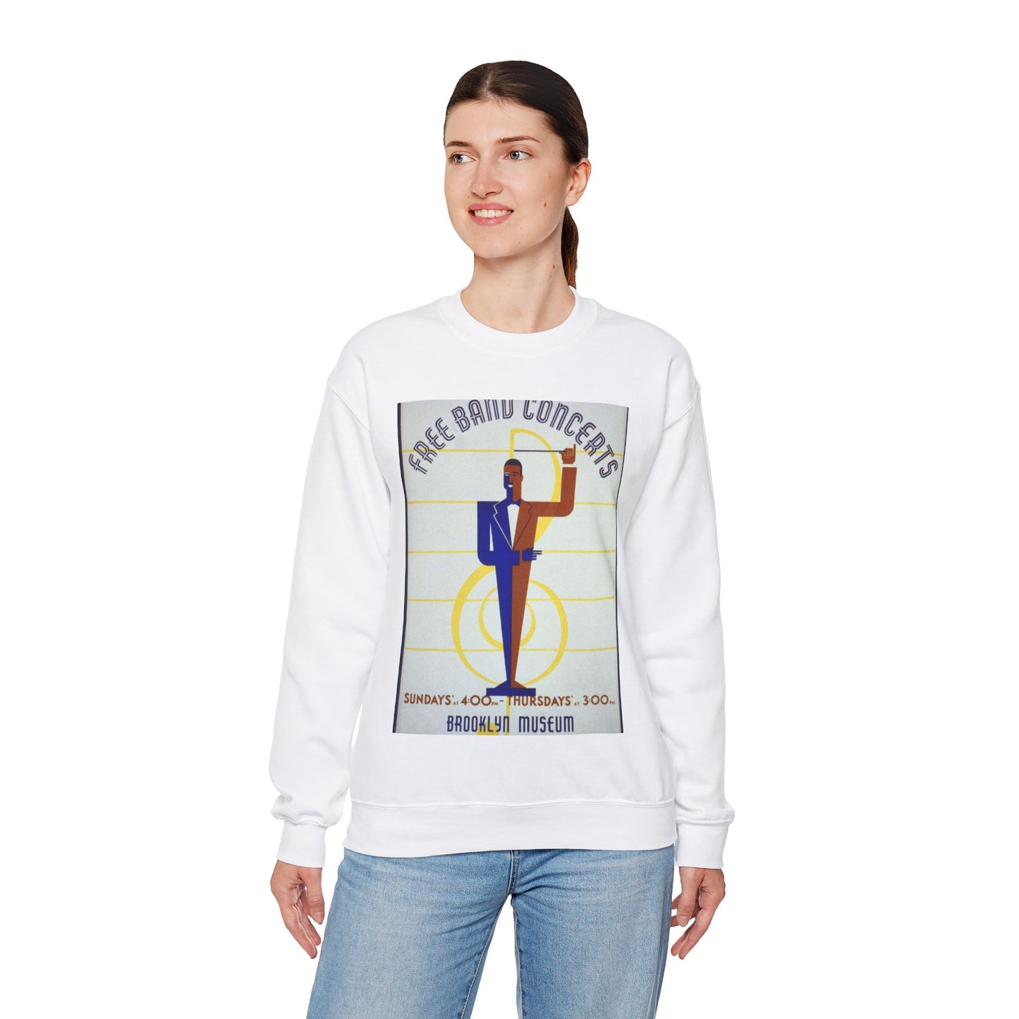 WPA Federal Music Project of New York City presents free band concerts [at the] Brooklyn Museum White Heavy Blend Adult Crew Neck SweatShirt