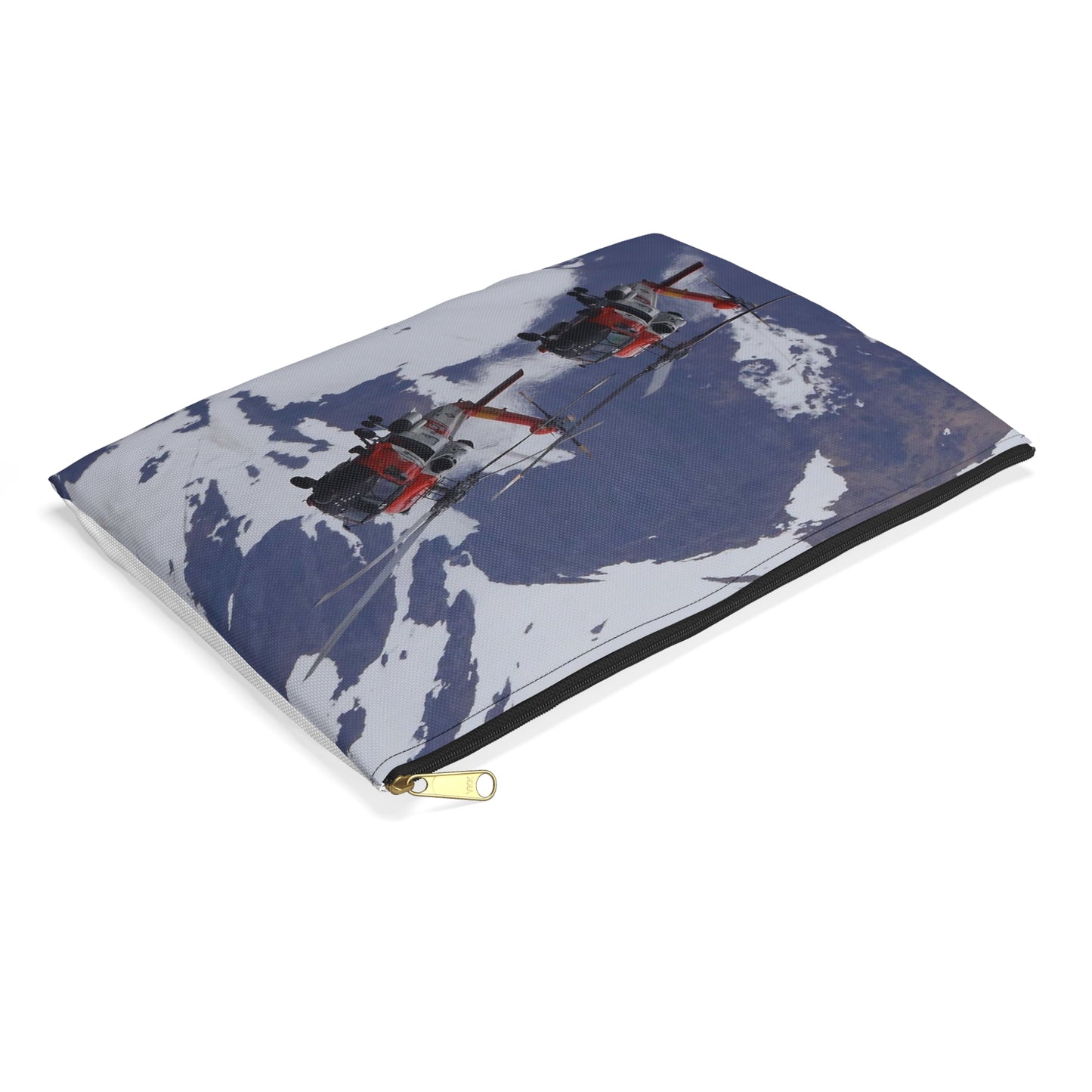 Two Coast Guard Air Station Sitka MH-60 Jayhawk helicopter Large Organizer Pouch with Black Zipper