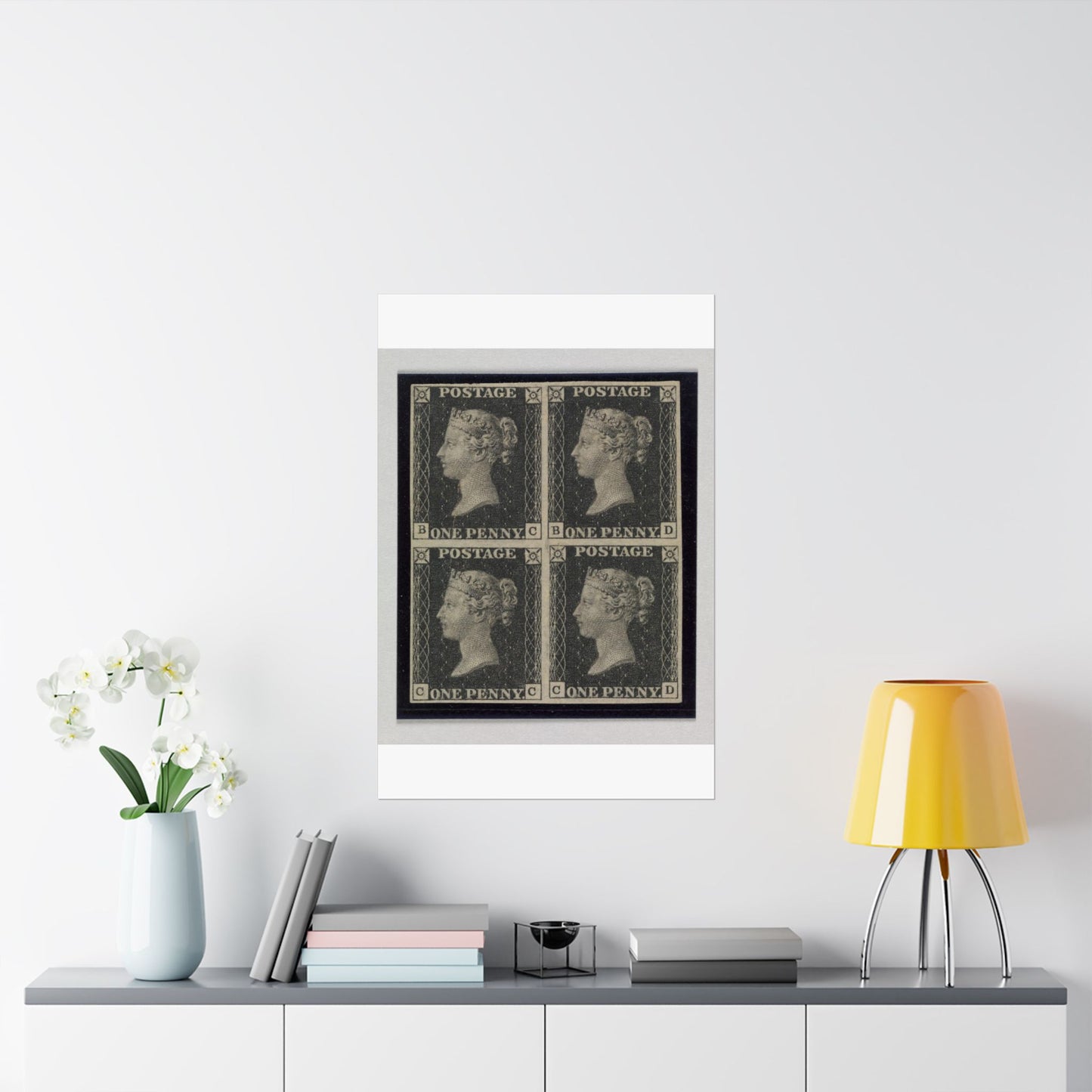 "Penny Black" postage stamps - postal stamp High Quality Matte Wall Art Poster for Home, Office, Classroom