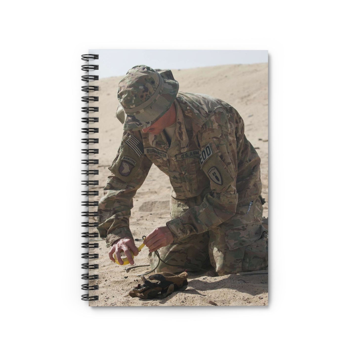 Sergeant Dustin Burkhalter, an explosive ordnance disposal Spiral Bound Ruled Notebook with Printed Cover