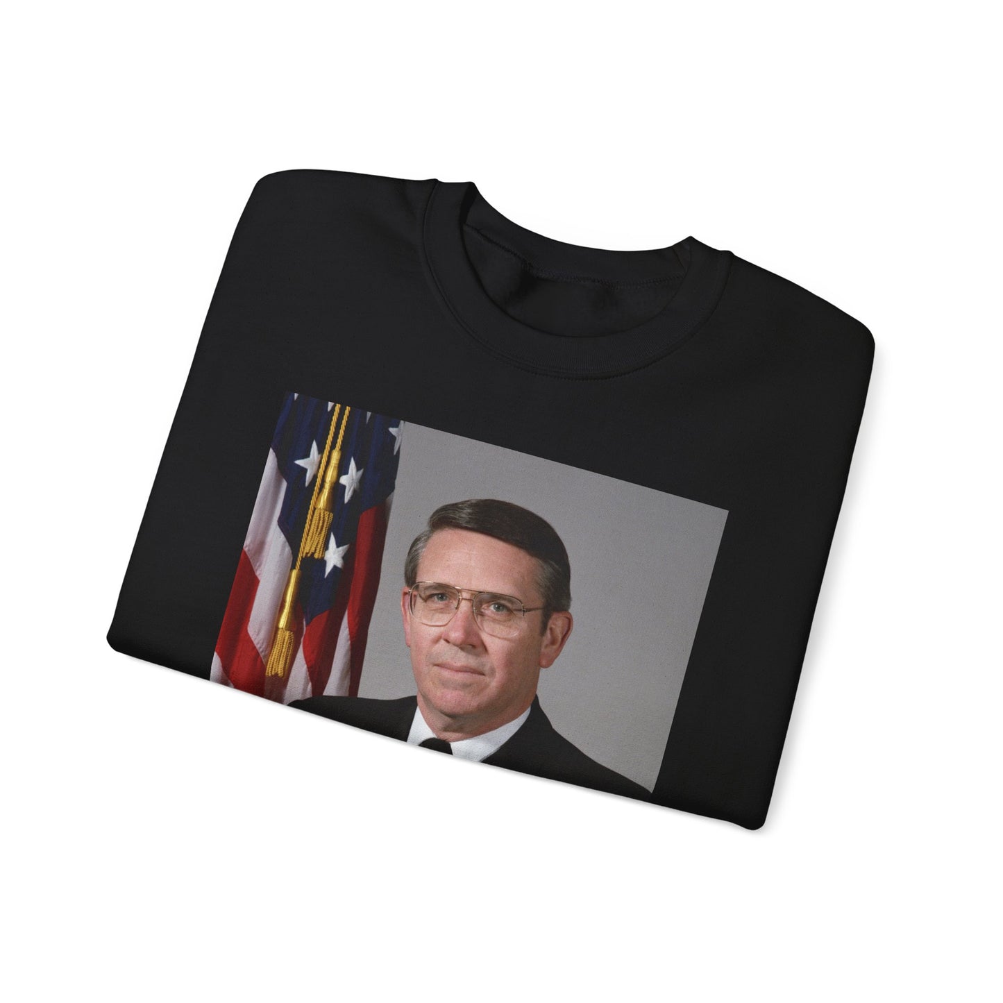 Portrait:  US Navy (USN) Captain (CAPT) Charles A. Hougland (uncovered) Black Heavy Blend Adult Crew Neck SweatShirt