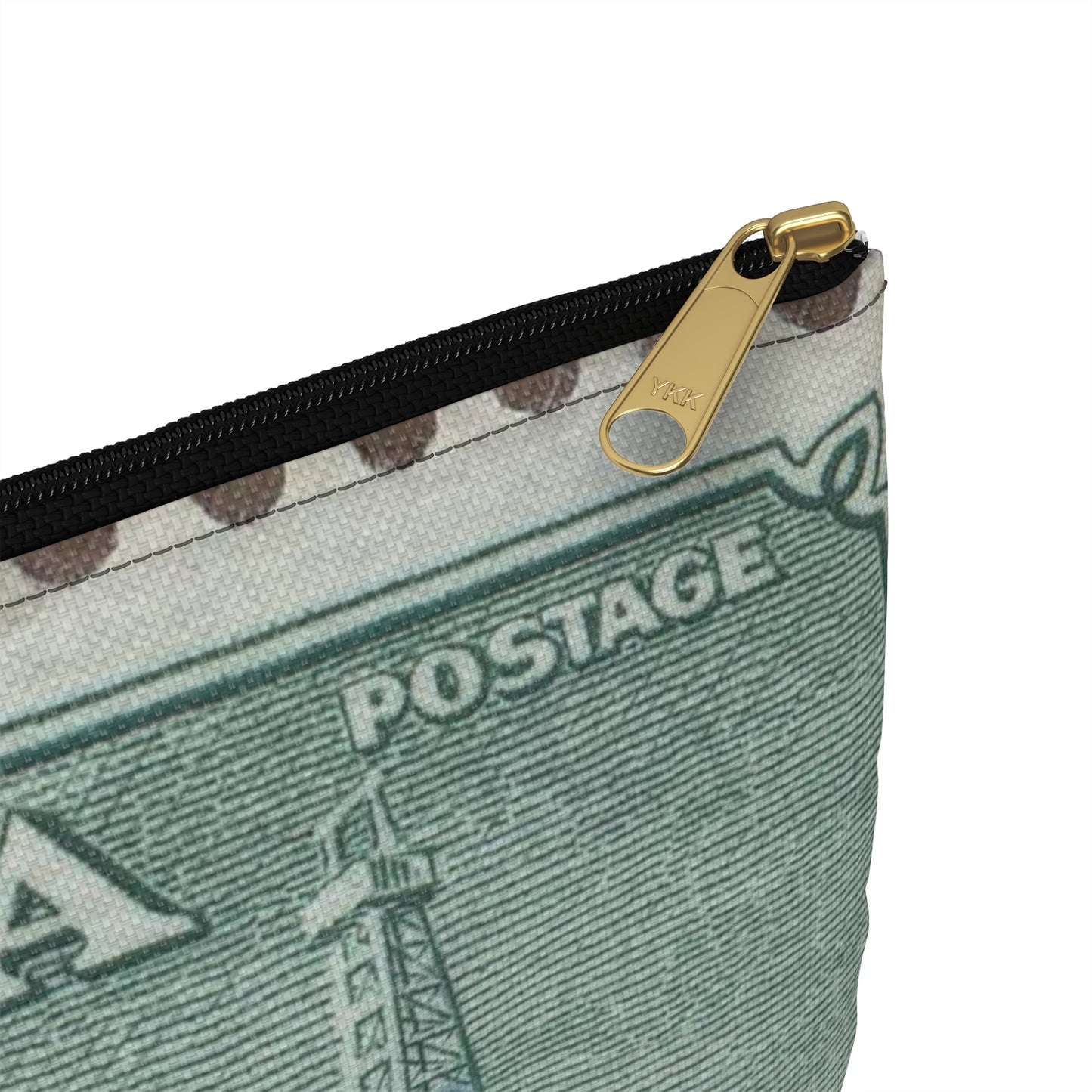 Frimärke ur Gösta Bodmans filatelistiska motivsamling, påbörjad 1950.Frimärke från Canada, 1950. Motiv av petroleumutvinning i Alberta. Large Organizer Pouch with Black Zipper