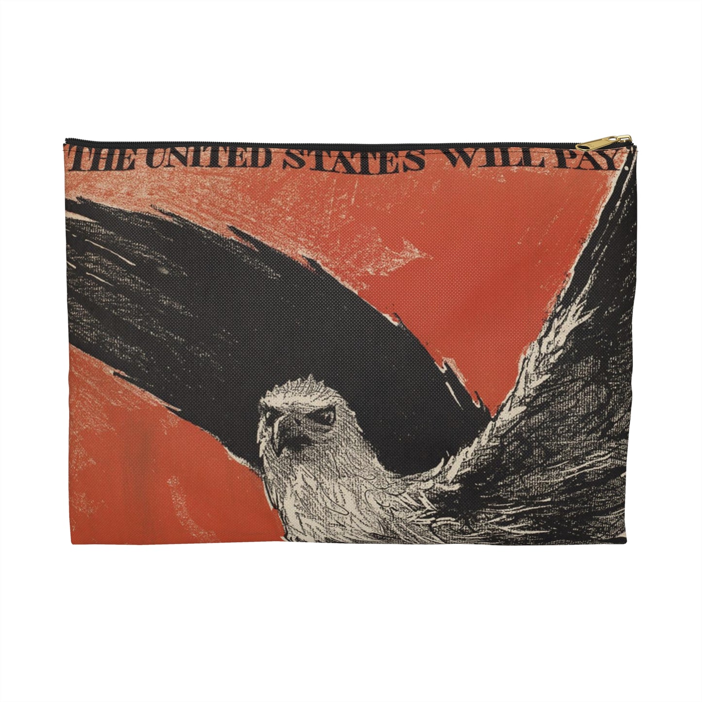 July Scribner's, "The United States will pay." Large Organizer Pouch with Black Zipper