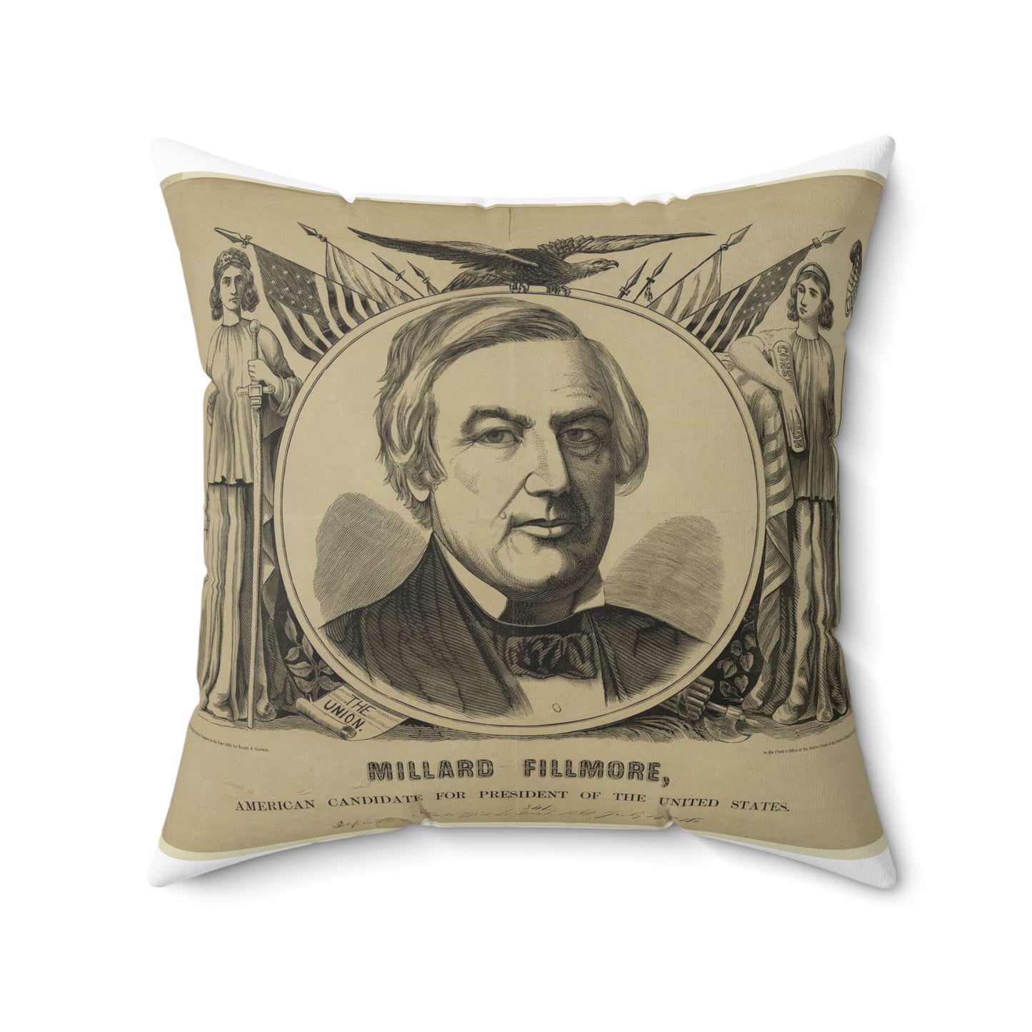 Millard Fillmore, American candidate for president of the United States Decorative Accent Square Pillow