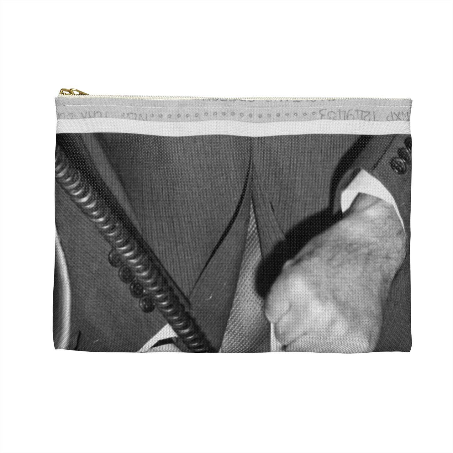 Richard Nixon clinches his fist as he addresses his first audience in Long Island, New York Large Organizer Pouch with Black Zipper