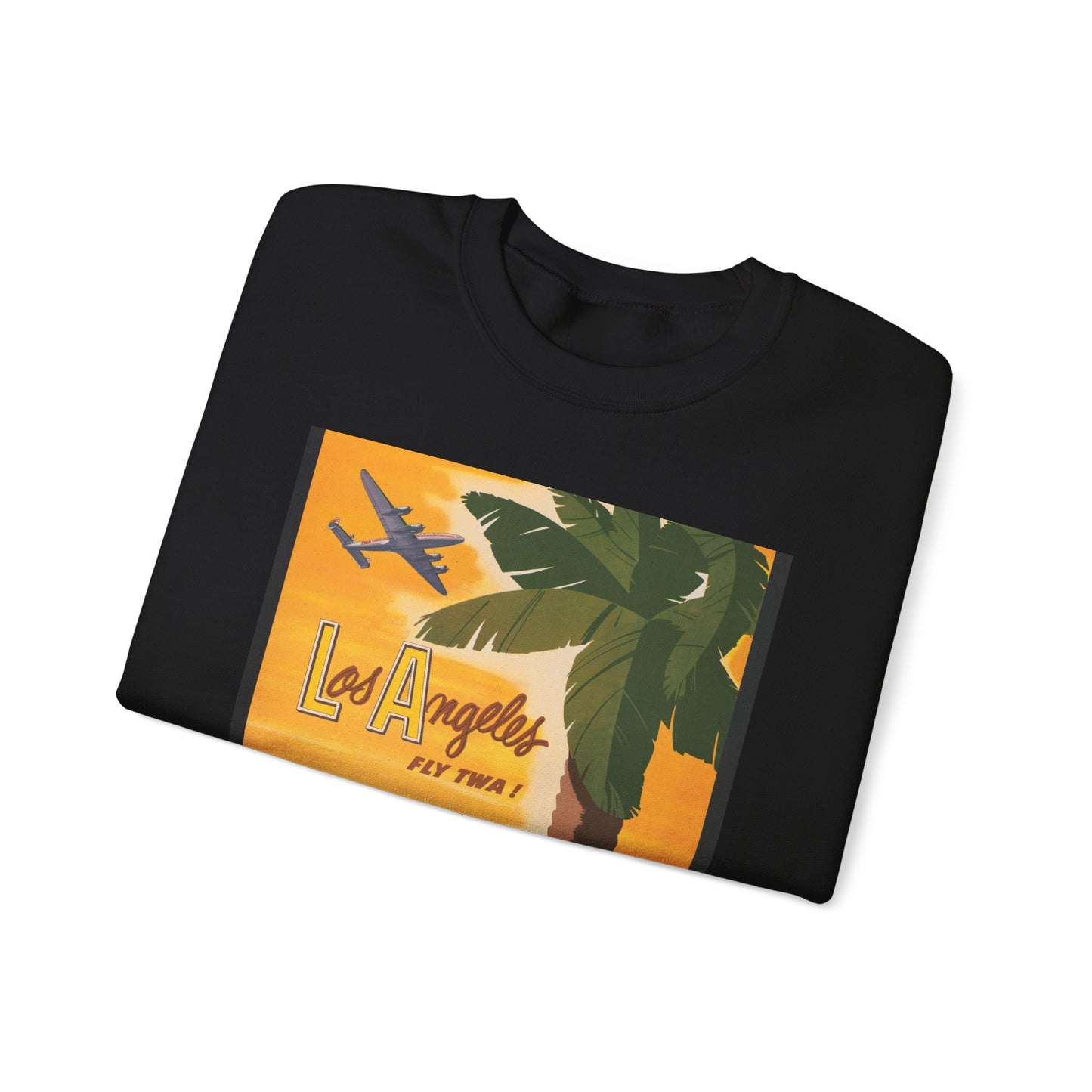 Los Angeles - fly TWA! Bob Smith Black Heavy Blend Adult Crew Neck SweatShirt