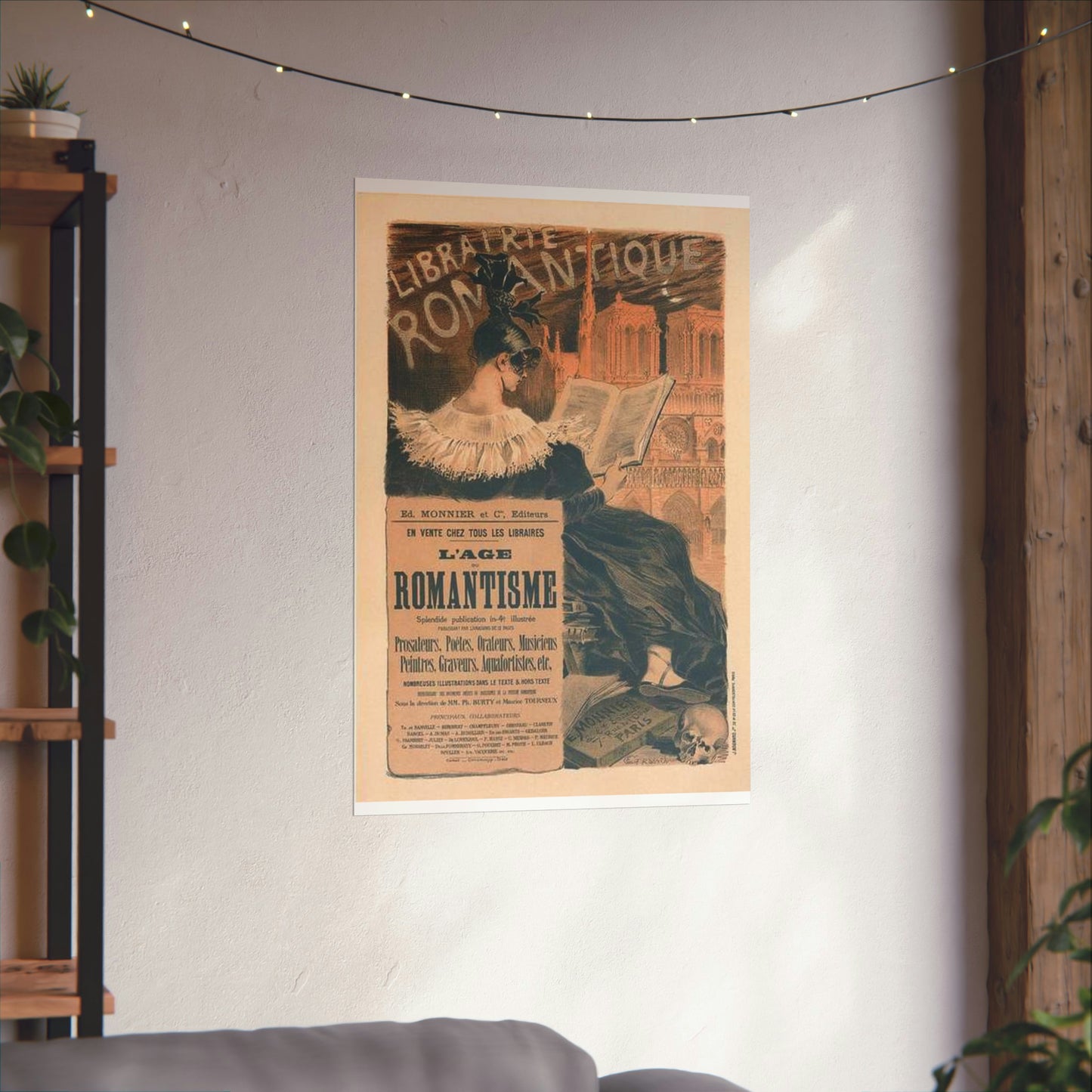 Affiche pour la "Librairie Romantique". High Quality Matte Wall Art Poster for Home, Office, Classroom