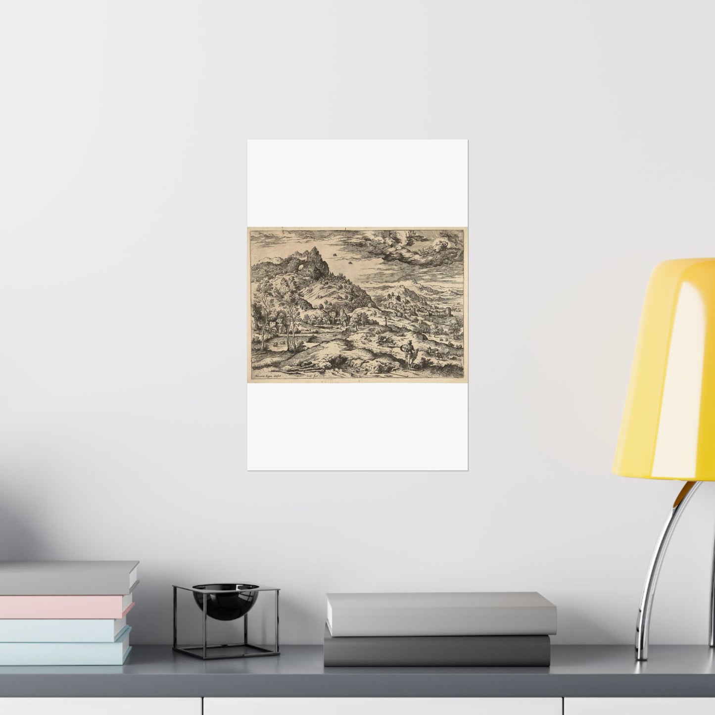 Hieronymus Cock - Mercurius met het hoofd van Argus High Quality Matte Wall Art Poster for Home, Office, Classroom