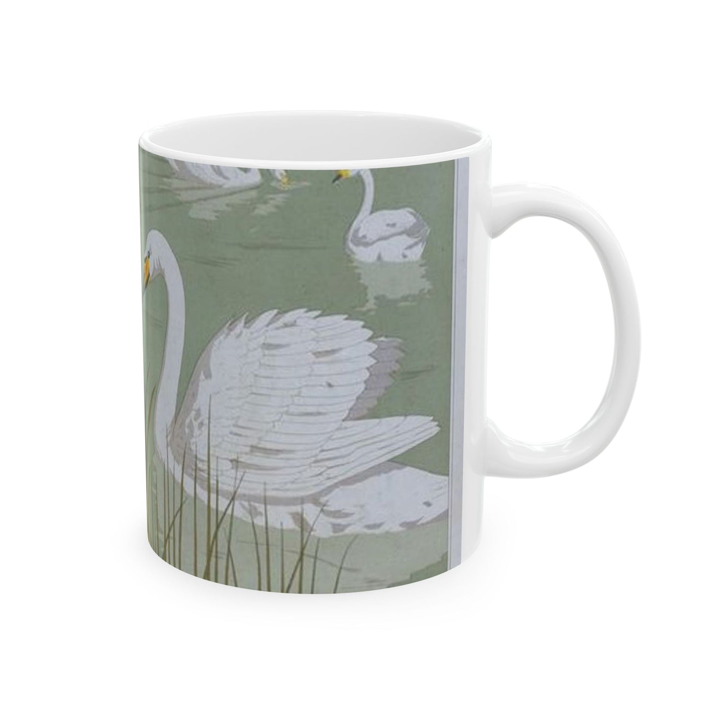 Cygne sauvage - Art nouveau public domain image Beautiful Novelty Ceramic Coffee Mug 11oz