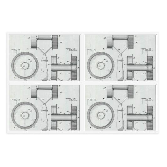 Patent Drawing of Engine - for G. W. Baier's Cake or Doughnut Cutter Public domain  image Laminated UV Protective Vinyl Stickers