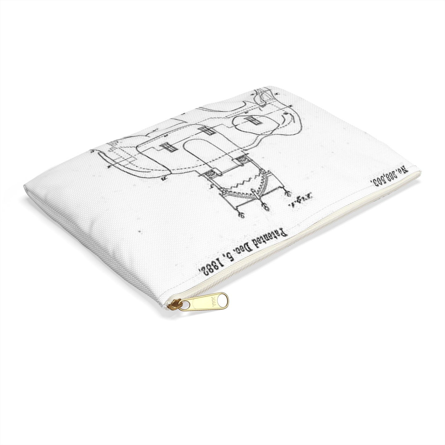 Patent Drawing of Engine - Lucy-USpatent268503 1882 Public domain  image Large Organizer Pouch with Black Zipper