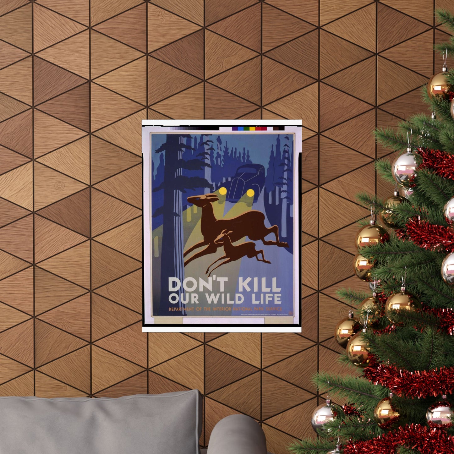 Don't kill our wild life - Art Deco public domain image High Quality Matte Wall Art Poster for Home, Office, Classroom