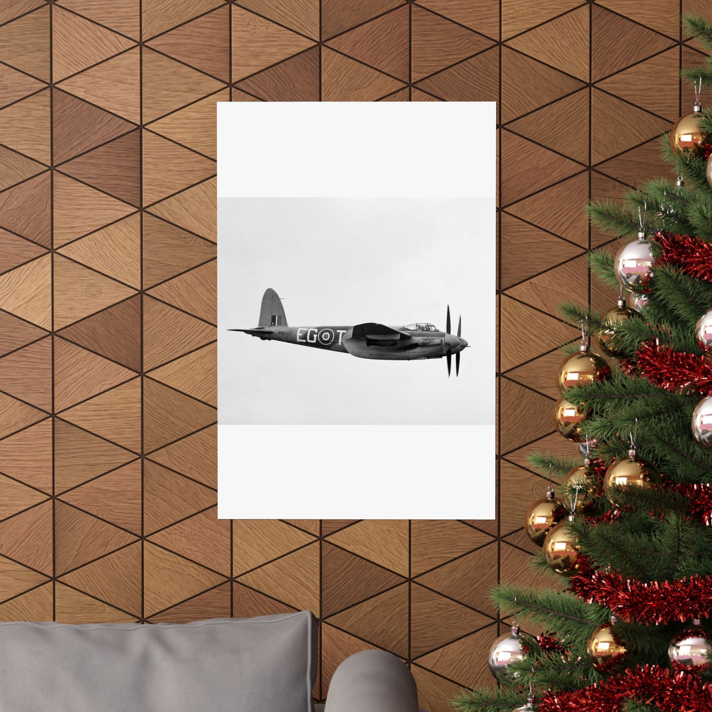 De Havilland Mosquito FB Mk VI of No. 487 Squadron RNZAF based at Hunsdon, Hertfordshire, 28 February 1944. CH12415 High Quality Matte Wall Art Poster for Home, Office, Classroom