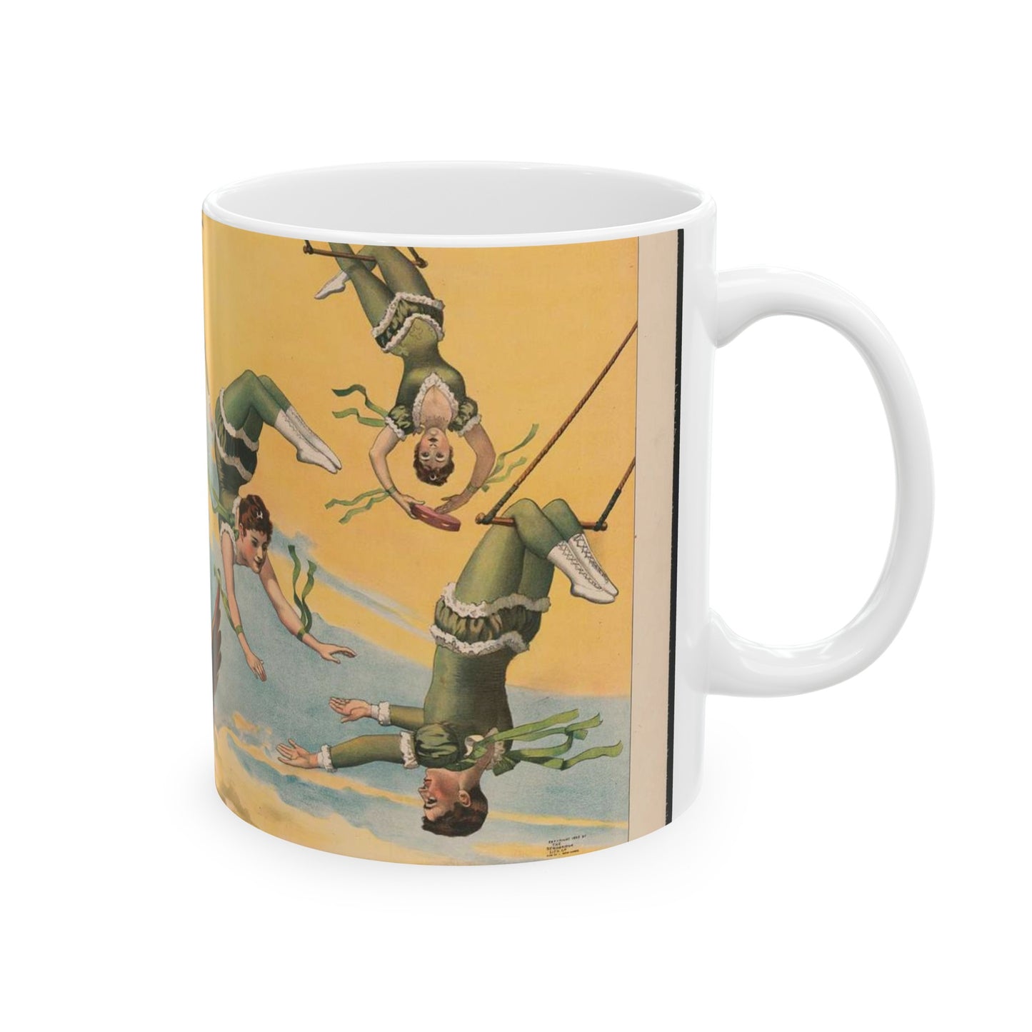 The Barnum & Bailey greatest show on earth, the world's grandest, largest, best, amusement institution. The Flying Dillons in a series of most marvelous mid-air feats and startling performances Beautiful Novelty Ceramic Coffee Mug 11oz