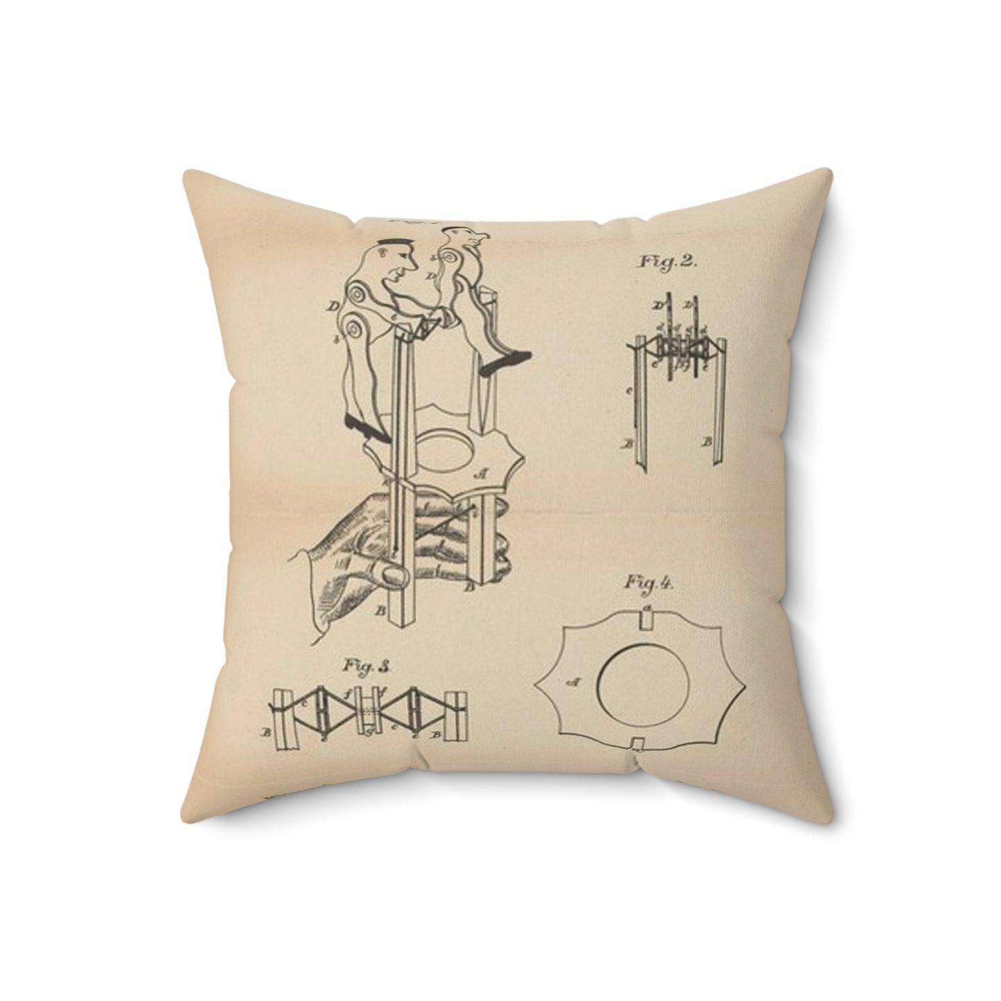 Patent drawing - for a Toy Gymnast Public domain  image Decorative Accent Square Pillow