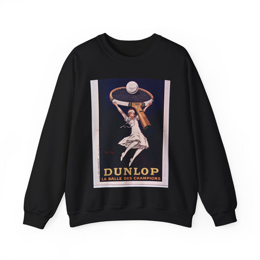 Dunlop, la balle des champions - Art Deco public domain image Black Heavy Blend Adult Crew Neck SweatShirt