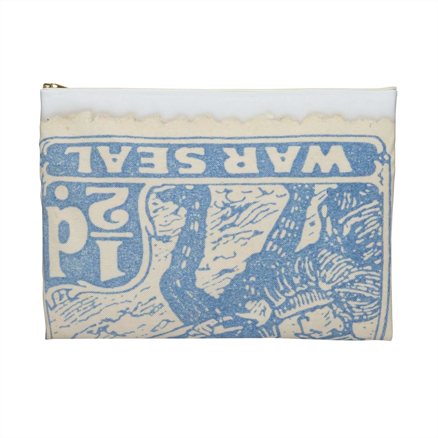 Philatelic item - "Cinderella", Poverty Bay Wounded Soldiers War Seal Large Organizer Pouch with Black Zipper