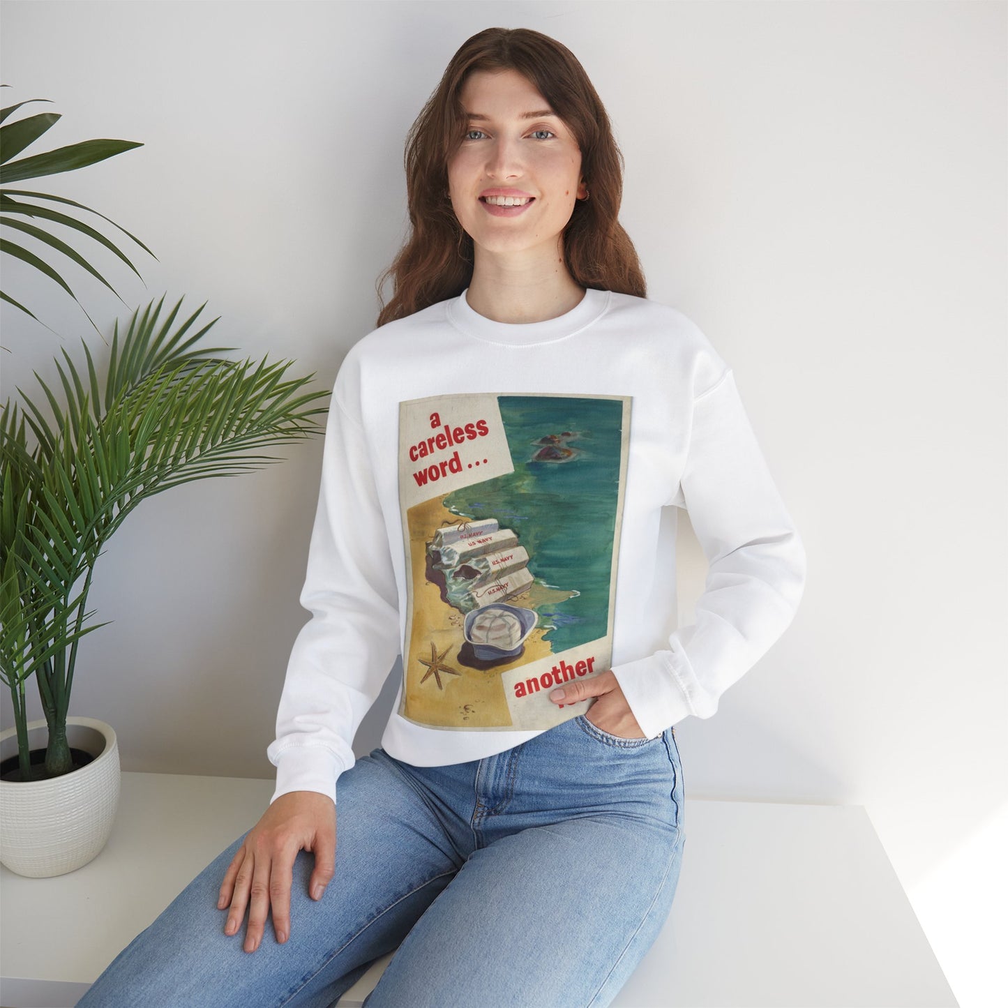 A Careless Word... Another Loss White Heavy Blend Adult Crew Neck SweatShirt