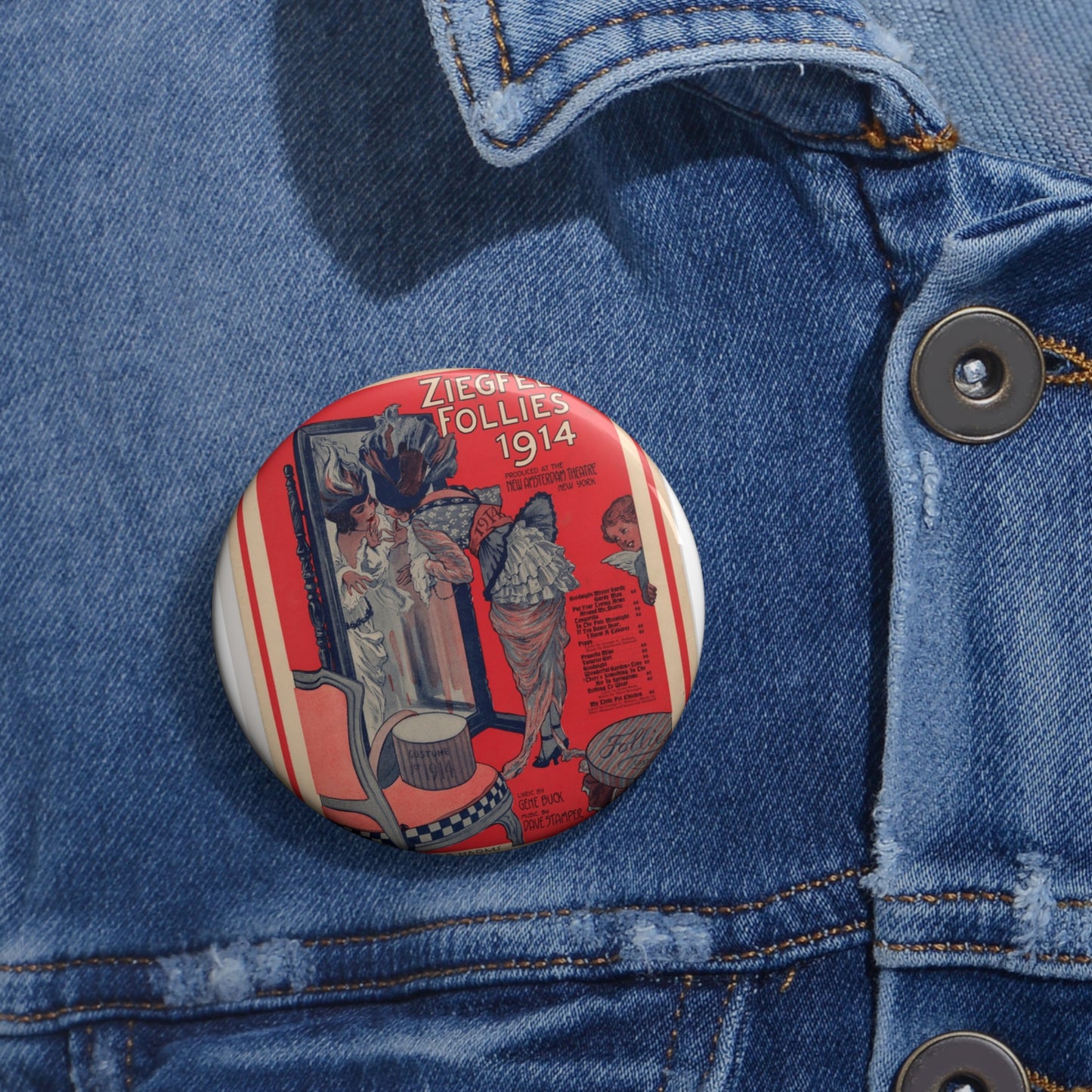 There's something in the air in springtime Pin Buttons with Crisp Design