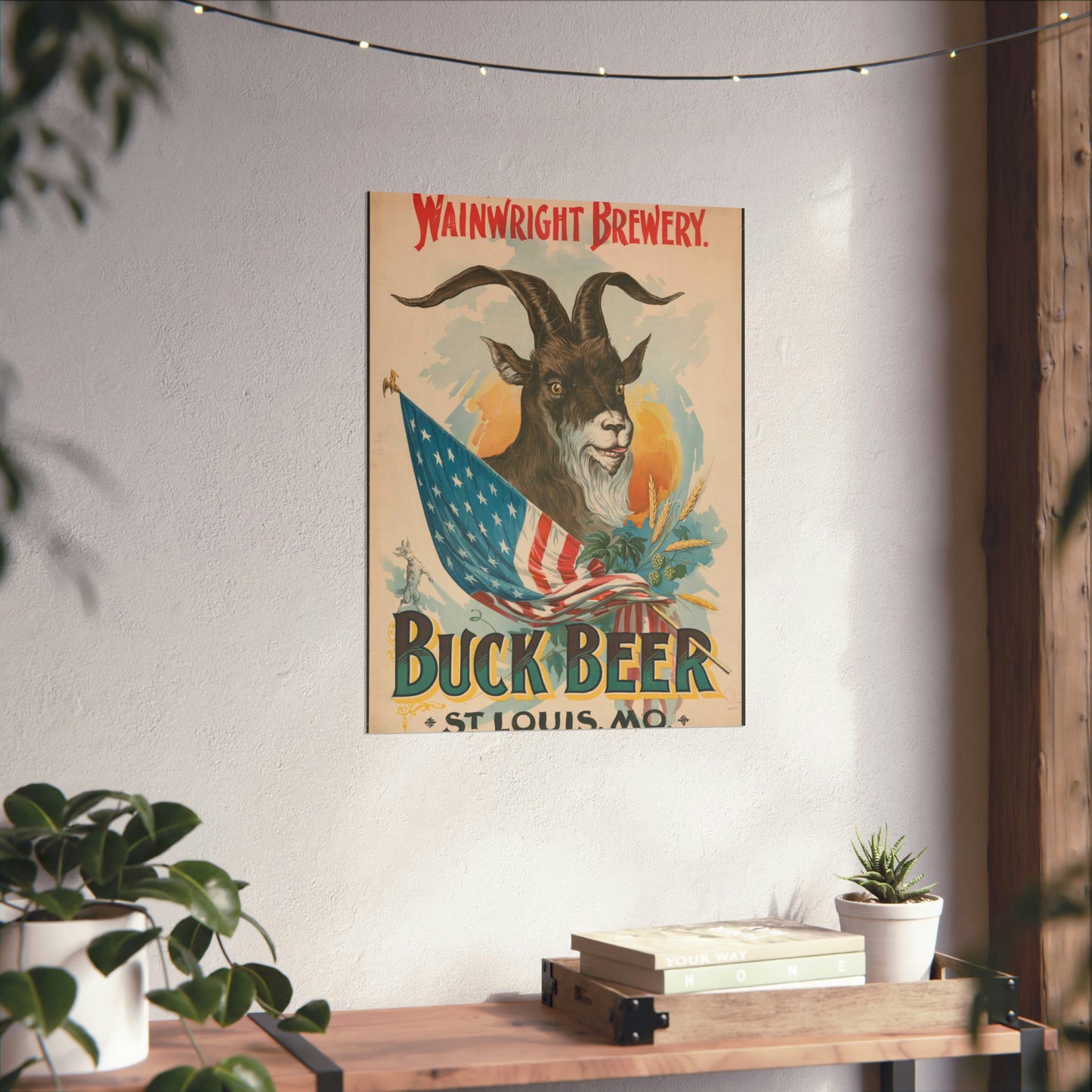 Wainwright Brewery, Buck Beer, St. Louis, MO High Quality Matte Wall Art Poster for Home, Office, Classroom