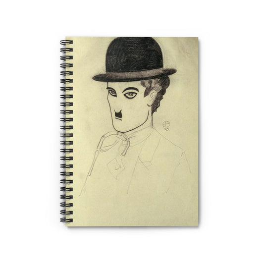 ChaplinSchlesinger - Drawing. Public domain image. Spiral Bound Ruled Notebook with Printed Cover
