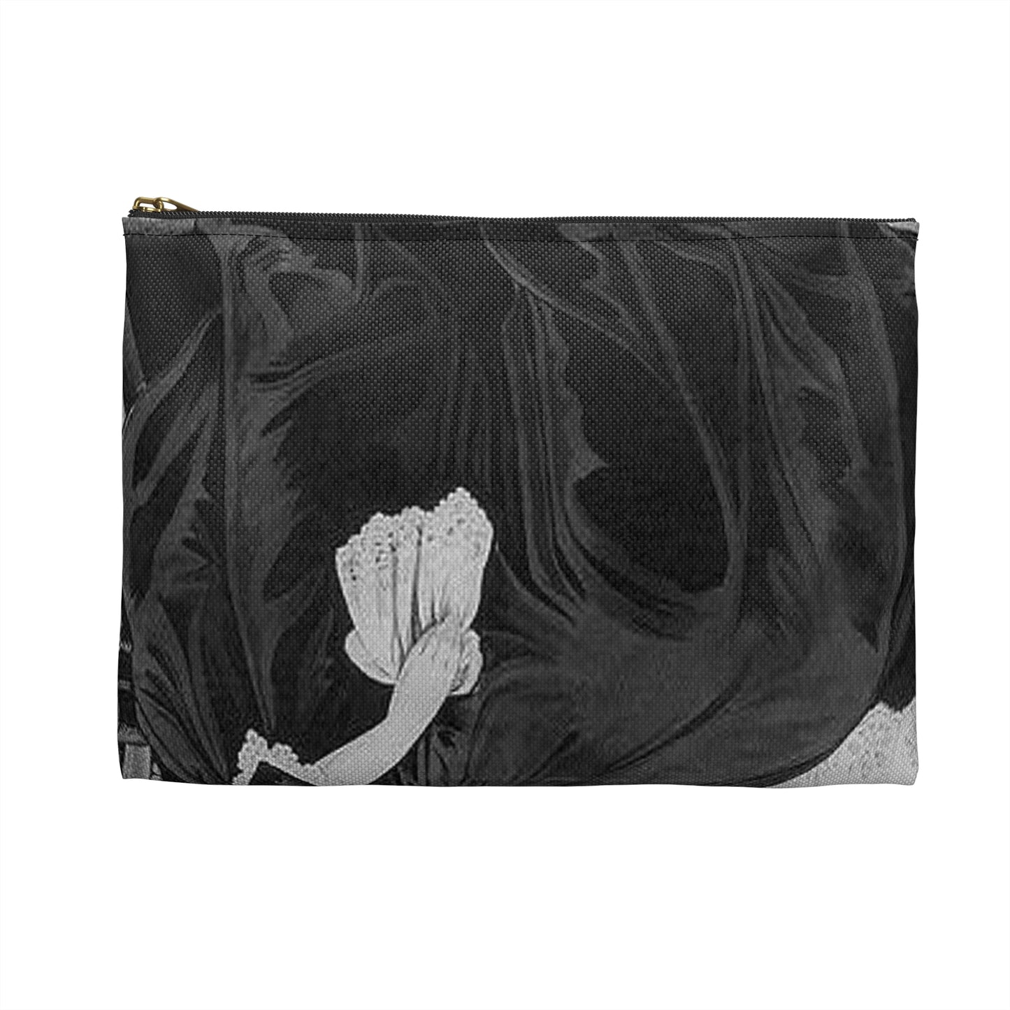 Amelia - Print, Library of Congress collection Large Organizer Pouch with Black Zipper