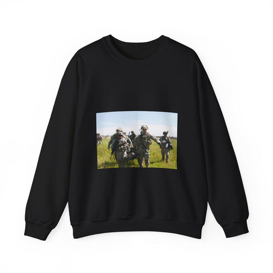 U.S. Army Sgt. Sean Fernandes (right), team leader, Black Heavy Blend Adult Crew Neck SweatShirt