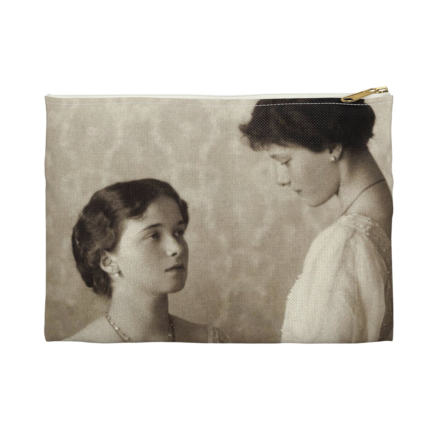 Grand Duchesses Olga and Tatiana. 1913. Large Organizer Pouch with Black Zipper