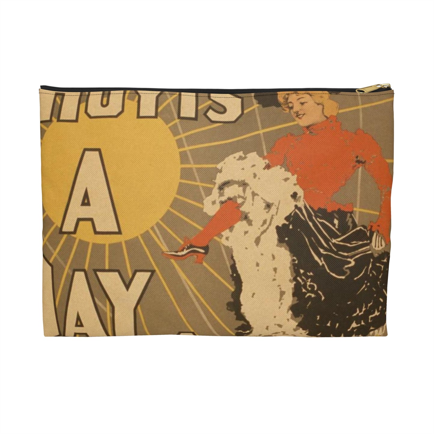 Hoyt's A day and a night in New York Large Organizer Pouch with Black Zipper