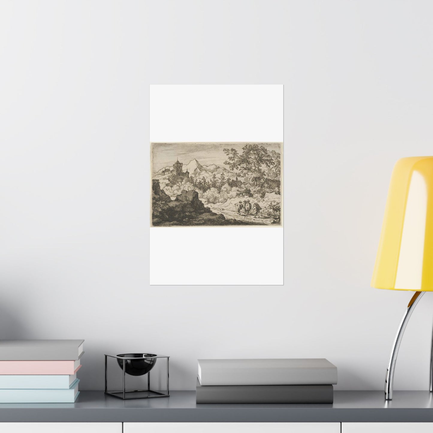 The Three Men and the Porter - Public domain dedication. Metropolitan Museum of Art image. High Quality Matte Wall Art Poster for Home, Office, Classroom