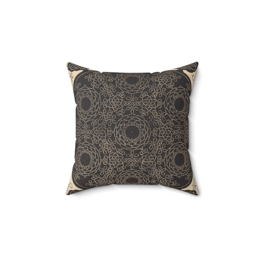 The Fourth Knot (combining seven circular groups of knots with black centers) Decorative Accent Square Pillow